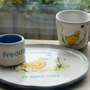 Handpainted Personalised First Mealtime Set