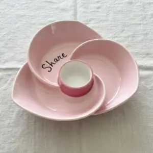 Baby pink Chip and Dip Ceramic Sharing Dish