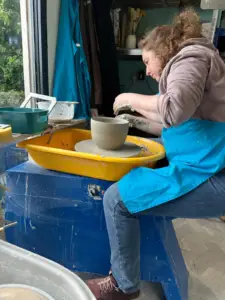 Lizzie on the wheel 